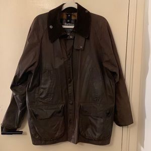 Barbour Bedale Brown Waxed Cotton Jacket with Dark Corduroy Collar